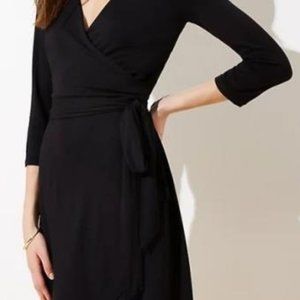 Loft black wrap dress new with tags